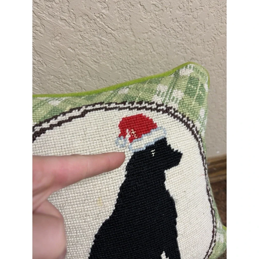 Dog Throw Pillow Labrador Needlepoint Vintage Needs Help - Project